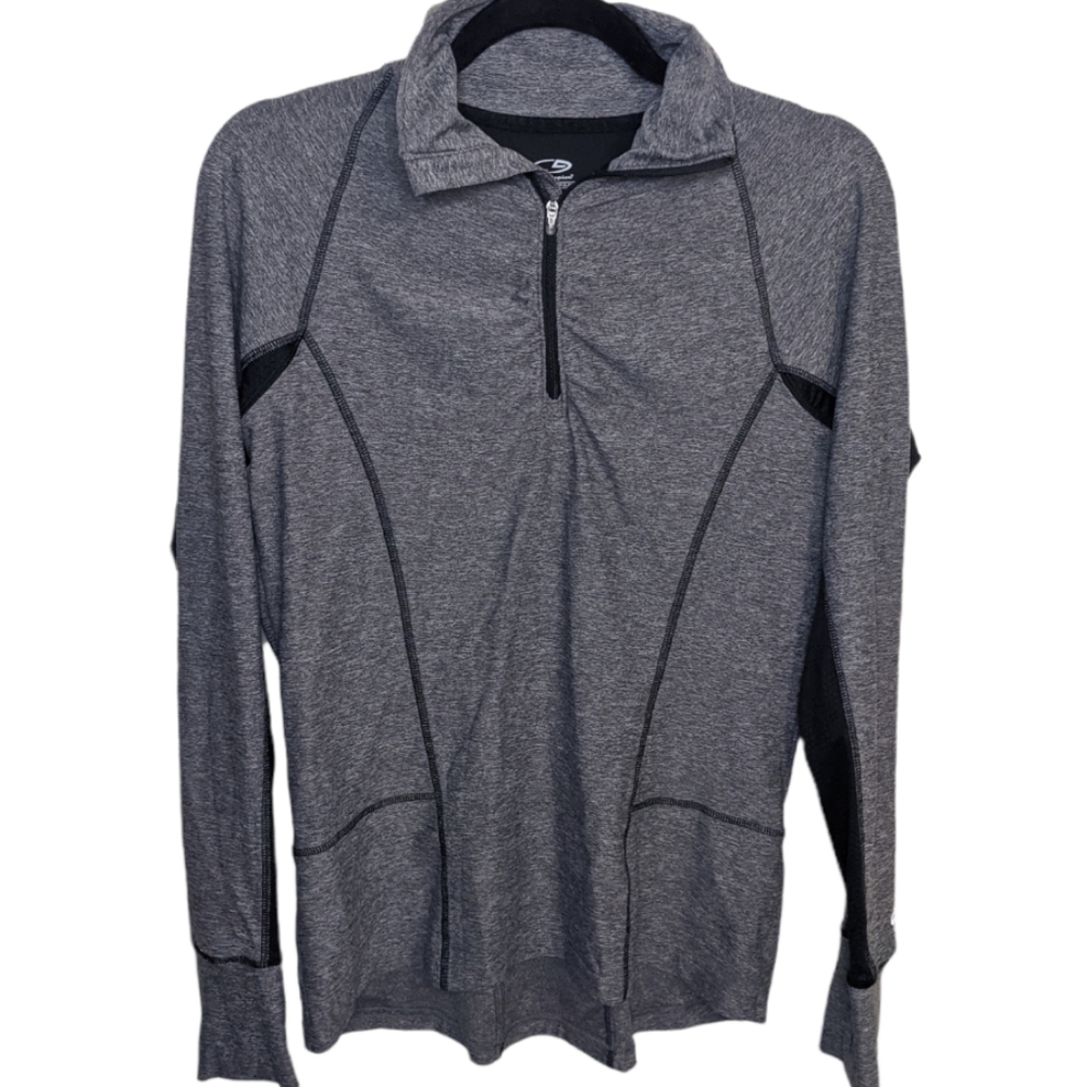 Champion Women's Gray Quarter Zip Athletic Top M 🏃‍♀️✨